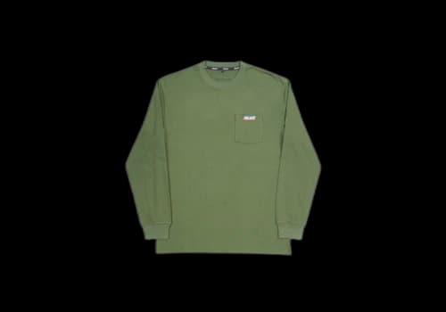 Palace Basically a Pocket Longsleeve Army Green