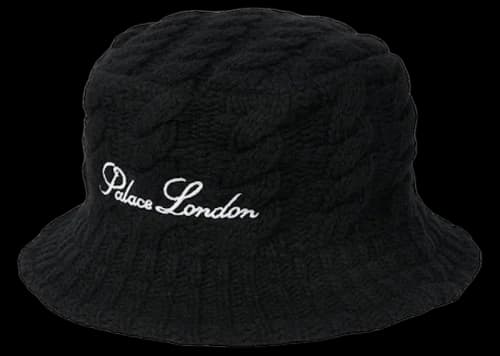 Palace Cable Knit Bucket Hat Black