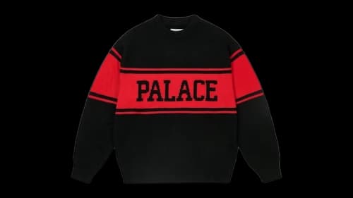 Palace College Stripe Knit Sweater Black