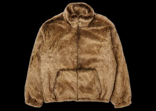 Palace Faux Fur Jacket Tan