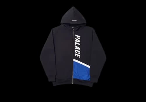 Palace Flaggo Zip Hood Black/White/Blue