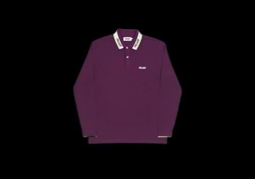 Palace Fluro L/S Polo Purple/White