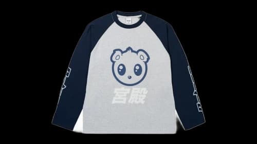 Palace Kawaii Raglan Longsleeve Grey Marl