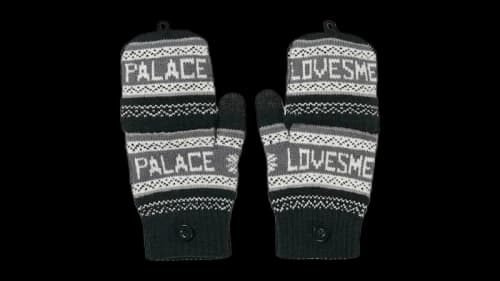 Palace Loves Me Knitted Gloves Black