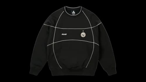 Palace Pro Team Piped Crew Black