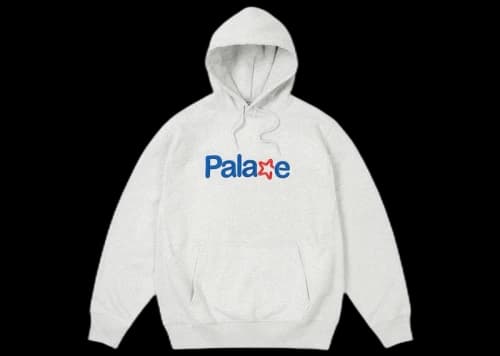Palace Signature Hood (FW23) Grey Marl