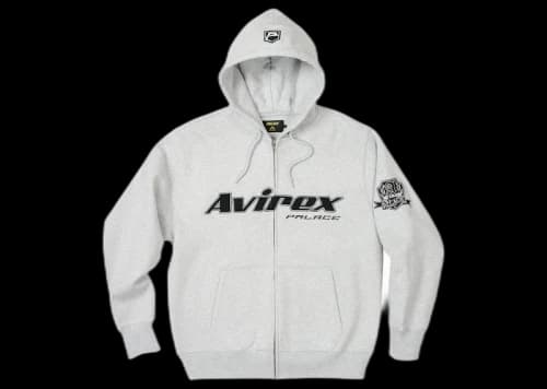 Palace x Avirex Zip Hood Grey Marl