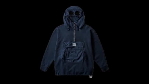 Palace x C.P. Company Fleece Old Goggle Hood Navy