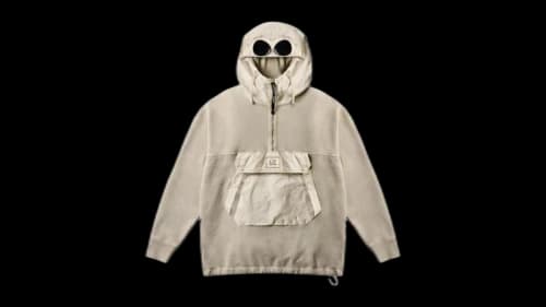 Palace x C.P. Company Fleece Old Goggle Hood Stone