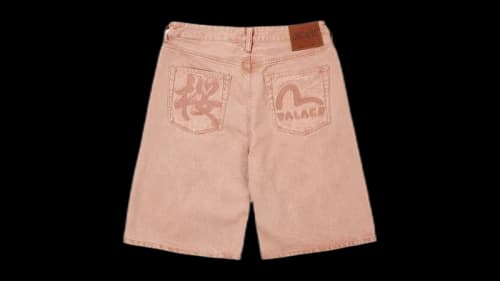 Palace x Evisu Long Denim Short Pink Wash