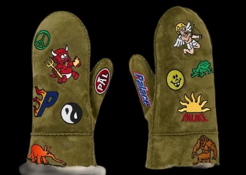 Palace x UGG Sheepskin Mitten Burnt Olive