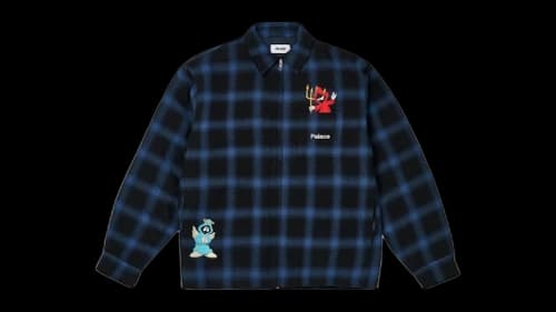 Palace Zip Up Shirt Navy
