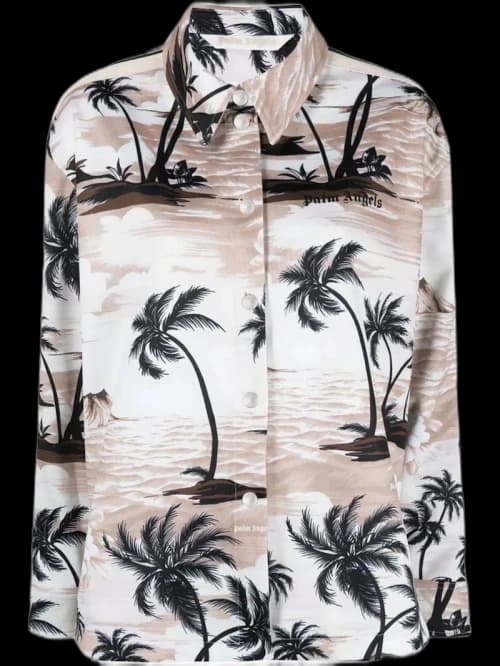 Palm Angels Hawaiian Track Shirt Beige/Black