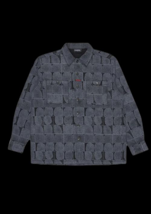 Pleasures Trace Denim Work Shirt Grey