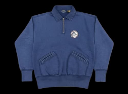 Polo Ralph Lauren Vintage Fit Half Zip Sweatshirt Blue