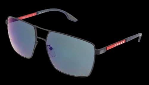 Prada Linea Rossa Square Sunglasses Black