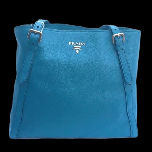 Prada Vitello Phenix Shopping Tote Cobalt Blue