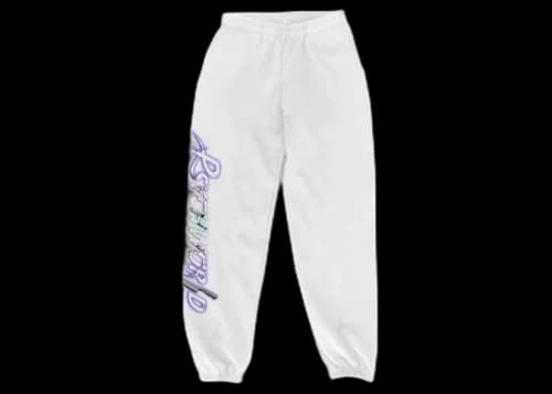 Psychworld x Lancey Foux Marble Sweatpants White