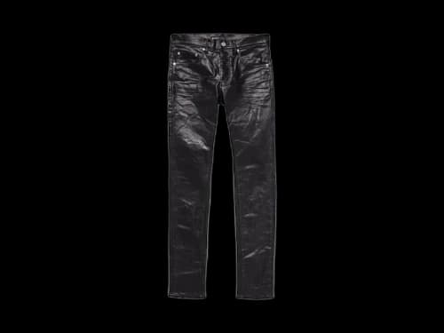 Purple Brand Patent Leather Film Skinny Jeans Black
