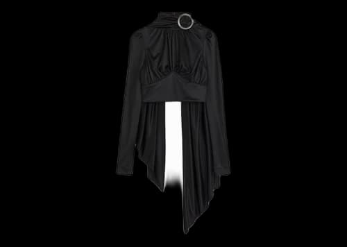 Rabanne H&M Jersey Scarf-Detail Top Black