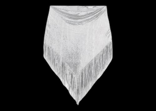 Rabanne H&M Metal-Mesh Skirt with Fringe Silver