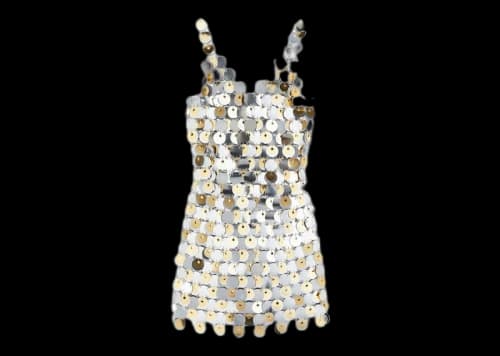 Rabanne H&M Sequin-Disc Mini Dress Silver/Gold