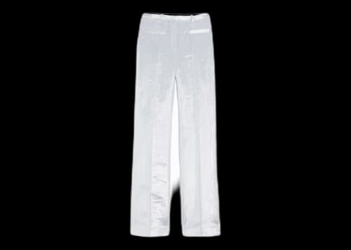 Rabanne H&M Shimmery Metallic Dress Pants Silver