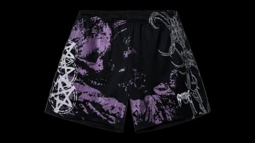 Revenge Abandoned Mesh Shorts Black/Purple