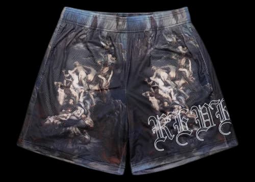 Revenge Heaven And Hell Embroidered Shorts Black