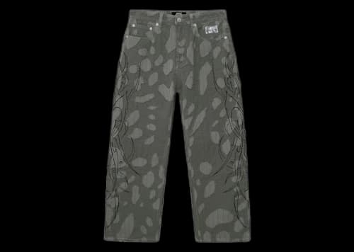 Revenge Spike Distressed Boro Denim Pant Grey