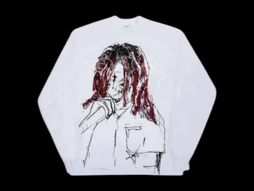 Revenge Trippie Redd Lightning Longsleeve Tee White