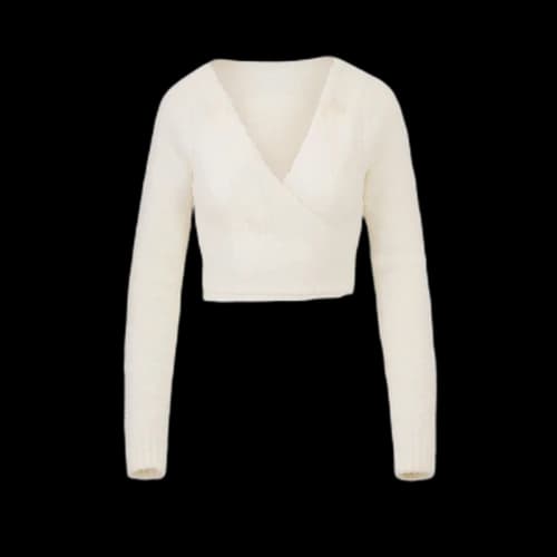 SKIMS Cozy Knit Wrap Top Bone