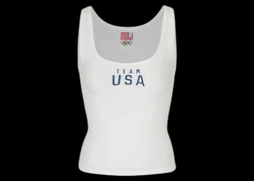 SKIMS Olympic Capsule Rib Scoop Tank White