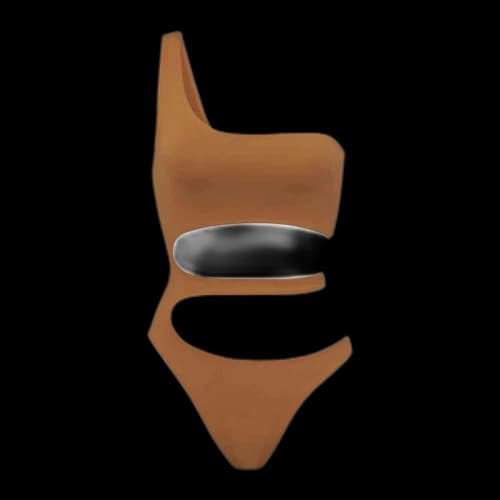 SKIMS Swim One Shoulder Monokini Almond