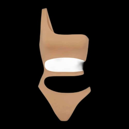 SKIMS Swim One Shoulder Monokini Ochre