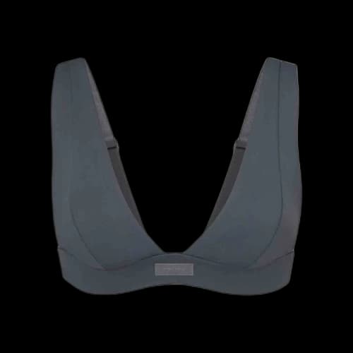 SKIMS Swim Plunge Bikini Top Gunmetal