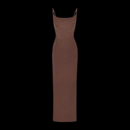 SKIMS x Swarovski Jelly Sheer Cami Long Dress Cocoa