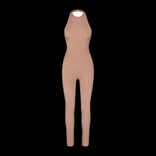 SKIMS x Swarovski Jelly Sheer Halter Catsuit Sienna