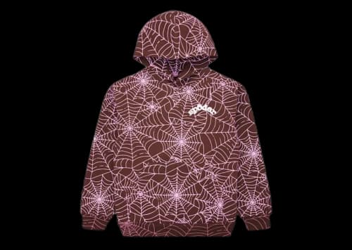 Sp5der AOP Hoodie Brown