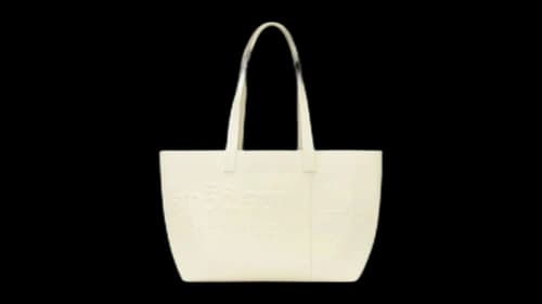 Sp5der Ghost Leather Tote Bag Cream