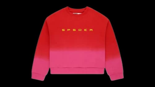 Sp5der Gradient Crewneck Red