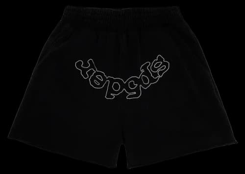 Sp5der OG Logo Embroidered Sweatshort Black