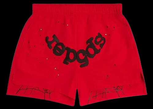 Sp5der OG Web Double Layer Short Red