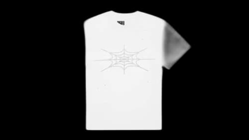 Sp5der Rhinestone Silk Tee White