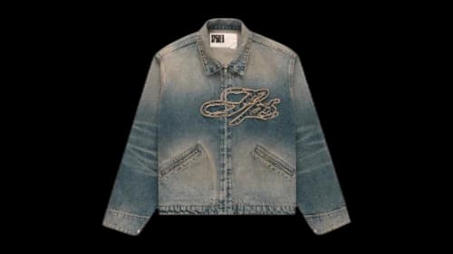 Sp5der Script Denim Work Jacket Indigo