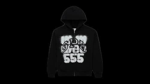 Sp5der SP555 Zip Hoodie Black