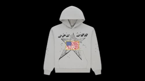 Sp5der Star Girl Hoodie Grey