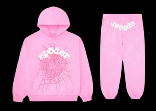 Sp5der Web Hoodie/Sweatpant Set Pink