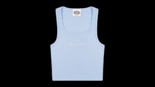 Sporty & Rich Juicy Crown Ribbed Tank Top Sky Blue