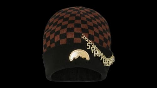 Sprayground Gold Chain Check Beanie Multicolor